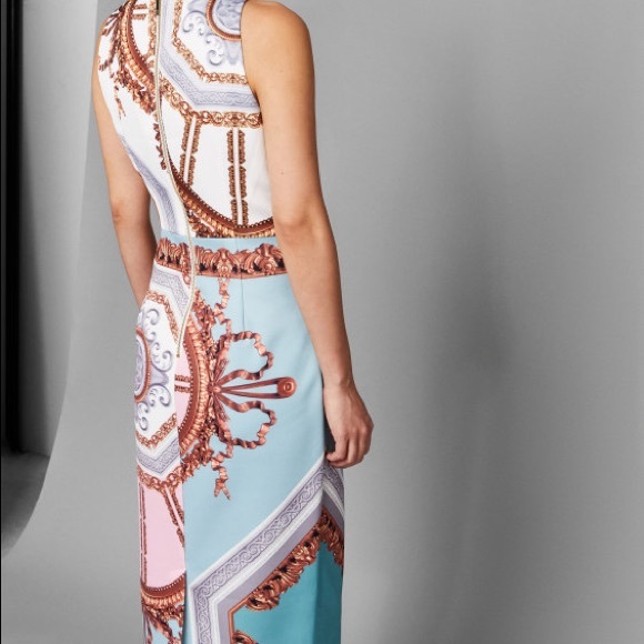 Ted Baker ORLLA Versailles pearl neck midi dress - Picture 4 of 8